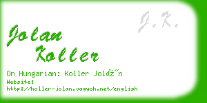 jolan koller business card